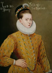 Porträt von James I. von England und James VI. von Schottland (1566-1625), angeblich das Hochzeitsbild, das an den dänischen Hof geschickt wurde, um Anne zu verführen, seine zukünftige Frau